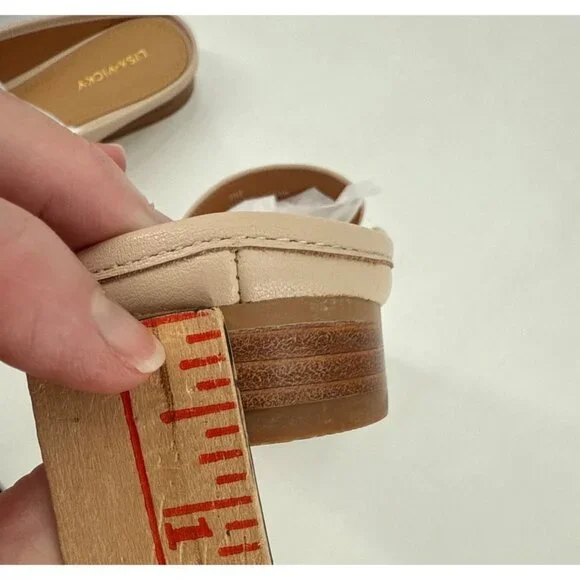 Lisa Vicky Slip OnMule  Loafers Nude Leather Square Toe Size 9 Womens - Picture 11 of 11